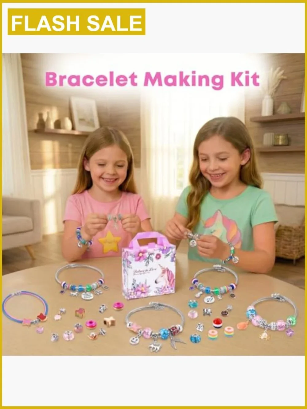 Charm Bracelet Making Kit for Girls 6-12 Unicorn Jewelry Craft